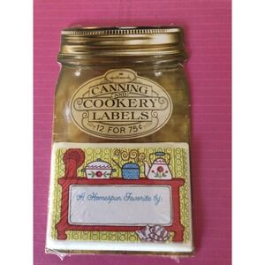 Vintage Hallmark Canning Cookery Mason Jar Labels New Sealed Set 12 70s Kitchen